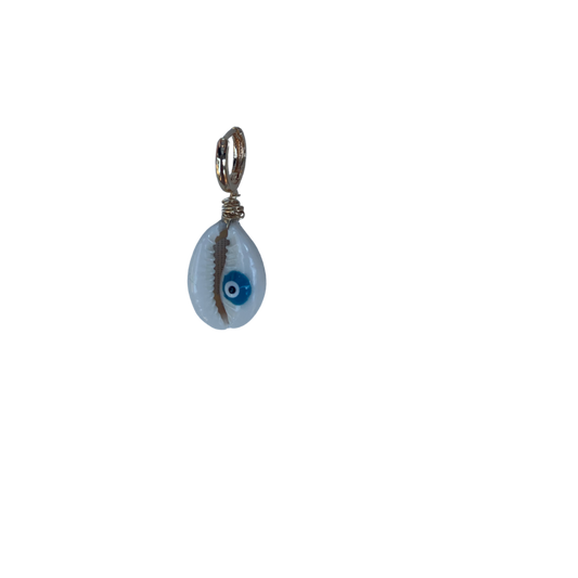 Evil Eye Cowrie Shell Single Earring