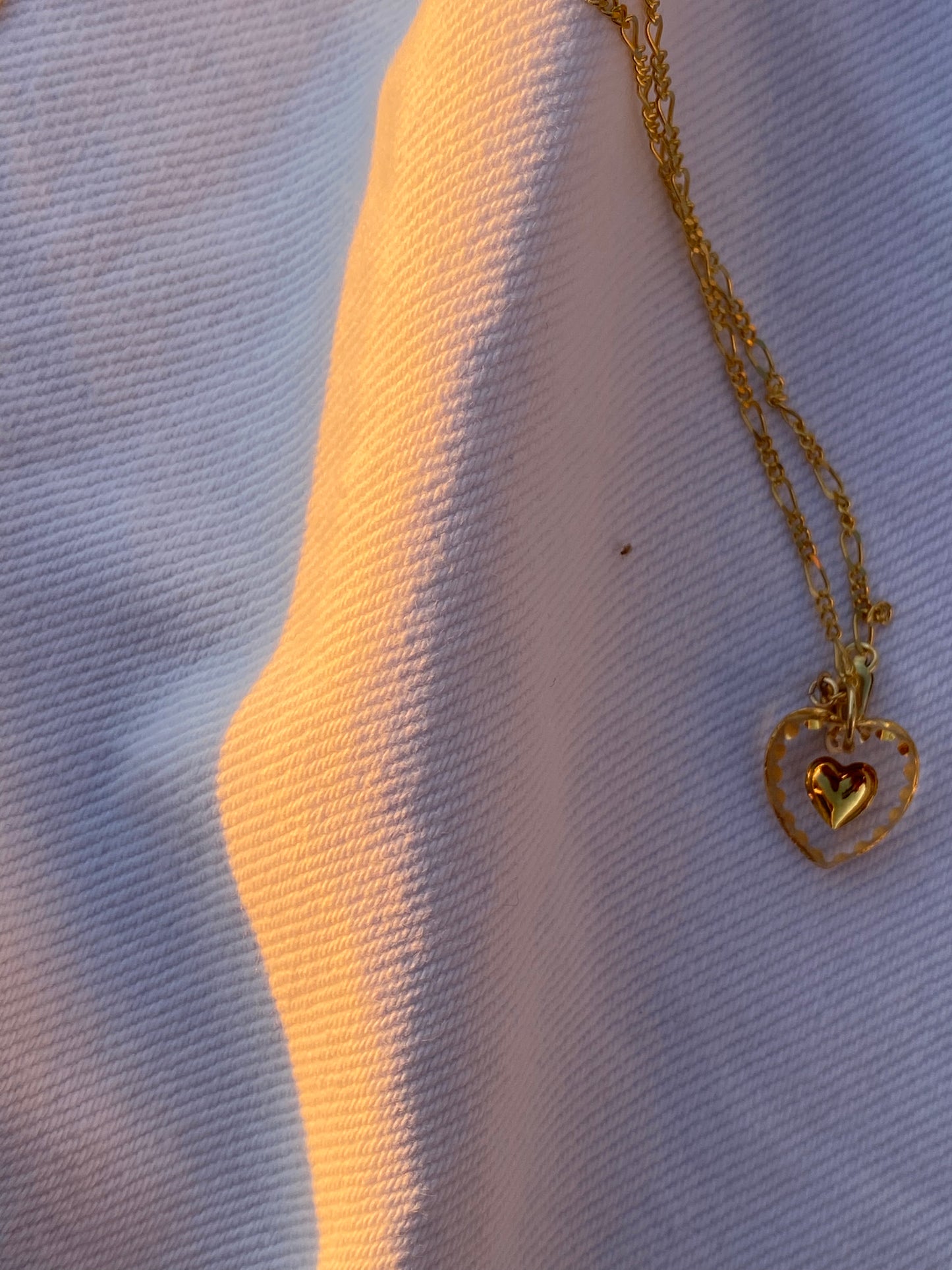 Glass Gold Heart Necklace
